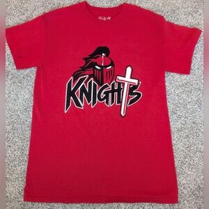 Knights Red/Black/White Cross Tshirt Men's Size Small Gildan Medieval